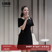 小黑裙 高级经典 吉娜同款 LIME莱茵小香风粗花呢连衣裙25夏新款