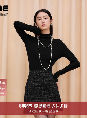 【商场同款】朗姿/LIME莱茵加厚100%羊毛半高领TEC无缝可机洗打底