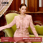 吉娜同款 LIME莱茵花呢羊毛混纺连衣裙H型宽松小香风25冬新款