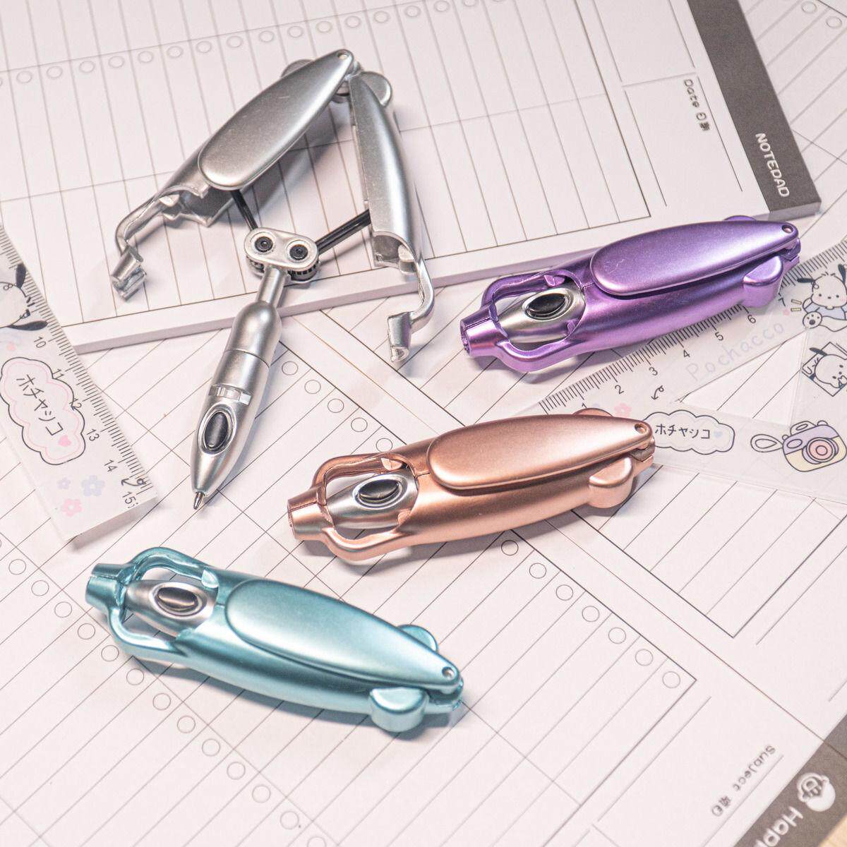 暗藏玄机的笔变形鱿鱼黑科技黑色解压金刚笔圆珠笔中性笔创意学生