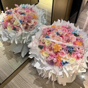 永生花多巴胺彷真香皂玫瑰花束创意女生生日送女友闺蜜圣诞节礼物