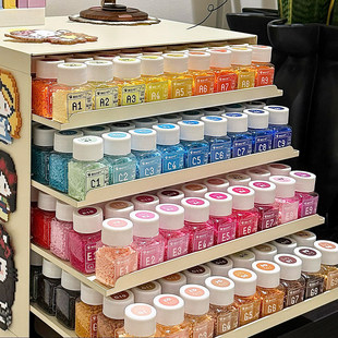 211色拼豆分装收纳瓶30ml50ml透明可视带盖密封迷你塑料小方瓶