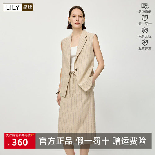 LILY马甲女2026夏款老钱风松弛宽松休闲通勤西装背心126239C0903