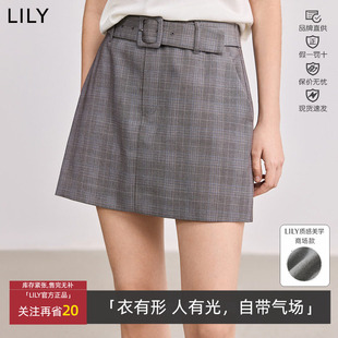 经典 新款 格纹低腰防走光直筒裙半身裙女125140C6541 丽丽夏季 LILY