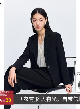 LILY2026春新款女装莫代尔醋酸混纺廓形西装外套126150C2132