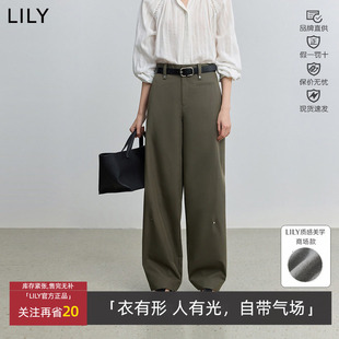 休闲裤 LILY丽丽春秋款 风铆钉宽松通勤弯刀裤 工装 125330C5530 女装