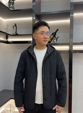 25360秋冬男士高品质棉衣时尚保暖棉服休闲商务百搭连帽加棉外套