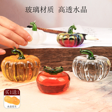 买一送一水晶镇纸书法玻璃镇尺南瓜柿子琉璃压纸毛笔练字用文房摆件透明压纸器学生文房四宝压宣纸笔搁笔架挂