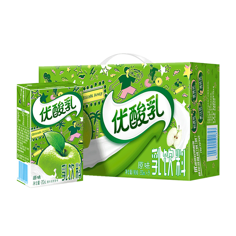 伊利优酸乳 250ml*24盒 原味优酸乳儿童学生风味含乳饮料