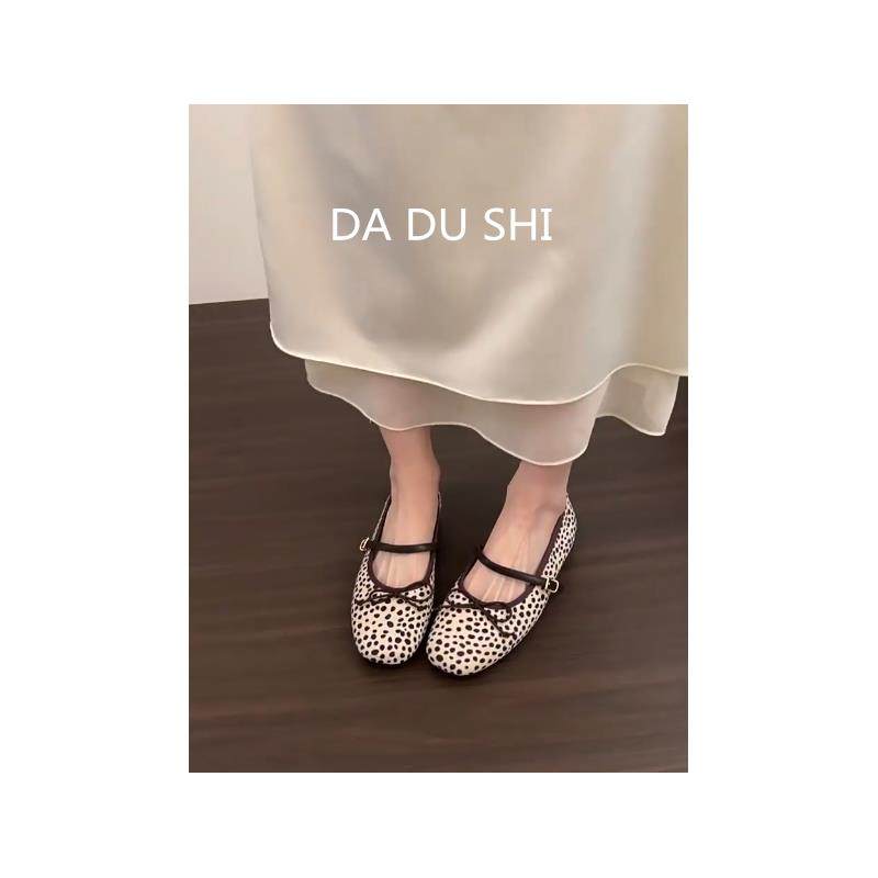 羊皮版~韩系芭蕾风玛丽珍鞋女蝴蝶结一字扣平底单鞋法式温柔瓢鞋,女鞋,时尚芭蕾鞋,淘宝优惠券,粉丝福利购,淘宝优惠卷