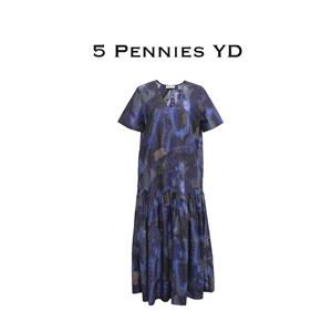 5penniesYD夏季V领晕染连衣裙
