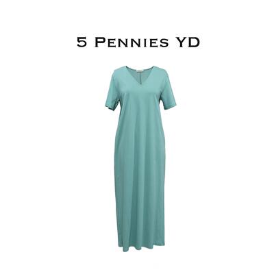 5 PENNIES YD设计师款原创夏季宽松休闲长款V领连衣裙6S0523205