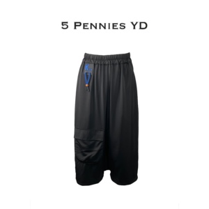 5 PENNIES YD设计师款松紧腰侧边立体贴标时尚宽松大口袋休闲裤