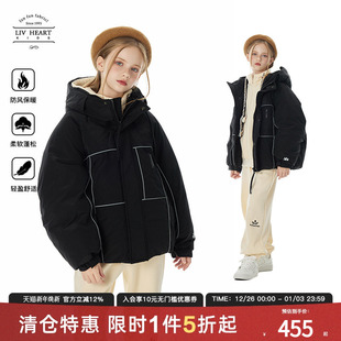儿童户外加厚工装 羽绒服2025冬季 外套 女童连帽工装 日本LIV童装