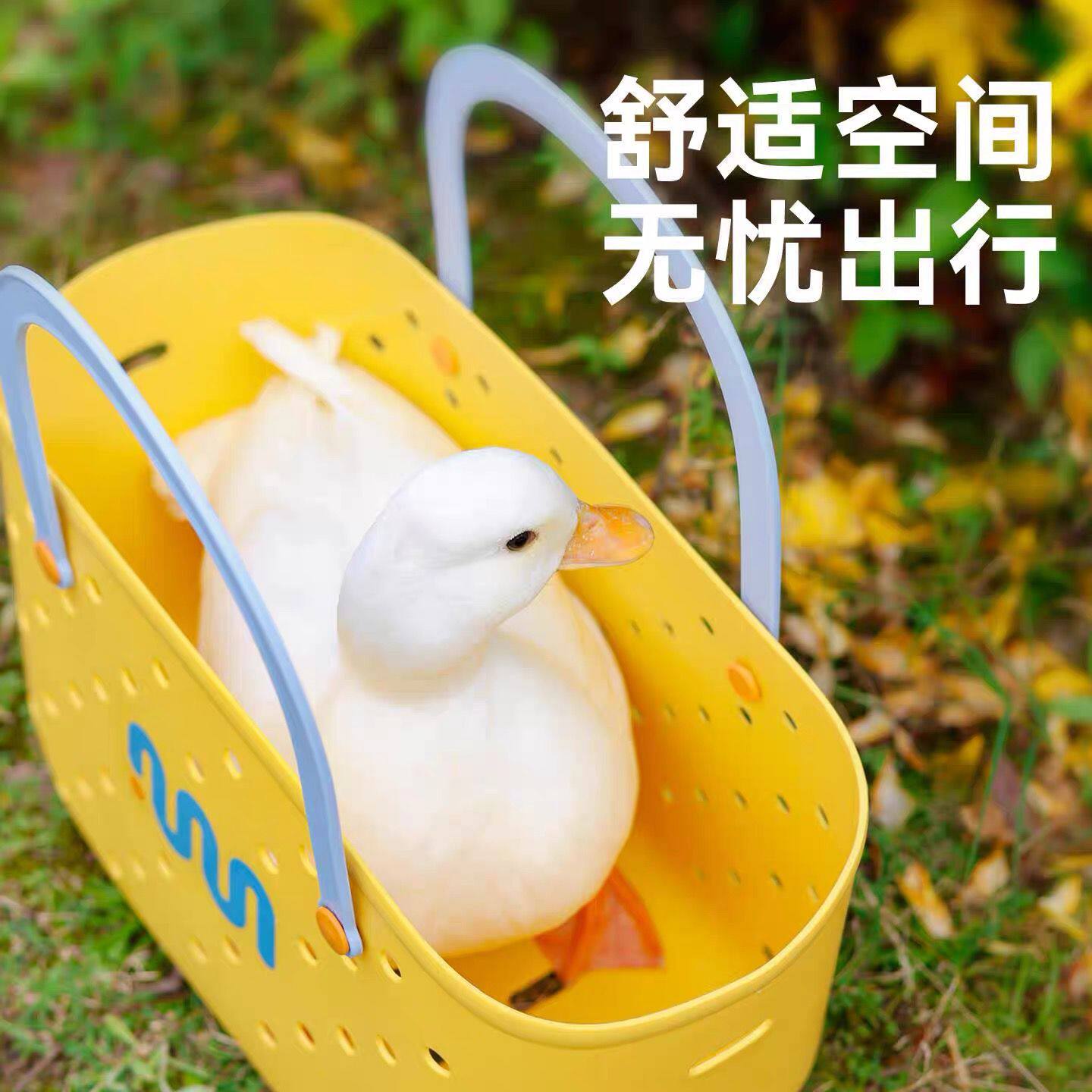 柯尔鸭手提外出包多巴胺宠物鸭出行篮子便携可爱透气兔子小宠背包