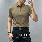 亲肤舒适休闲 夏季 新品 凉感丝滑纯色短袖 polo衫 ET75 男士