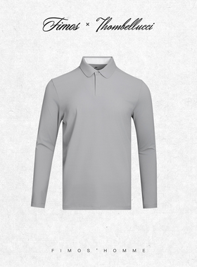 【功德圆满2.0】秋冬新款男士圆弧领撞色长袖翻领修身polp衫 HT37