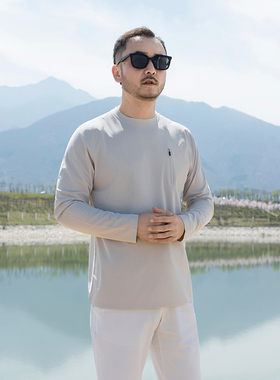 秋季新款男士圆领轻量贴袋设计长袖打底T恤 GT34