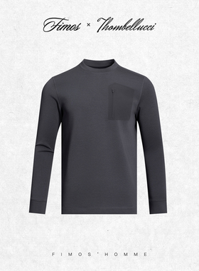 秋冬新款装饰压胶袋男士圆领长袖T恤保暖舒适运动休闲 HT41