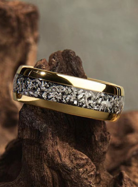 2025新款不锈钢戒指金色黑底