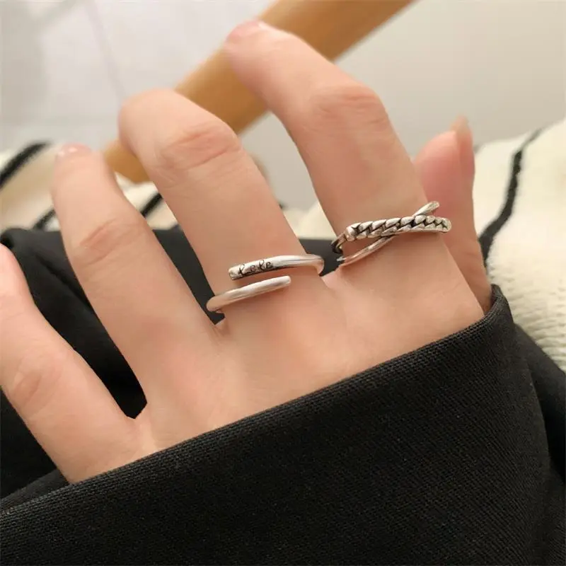岚芷925银戒指女个性简约百搭