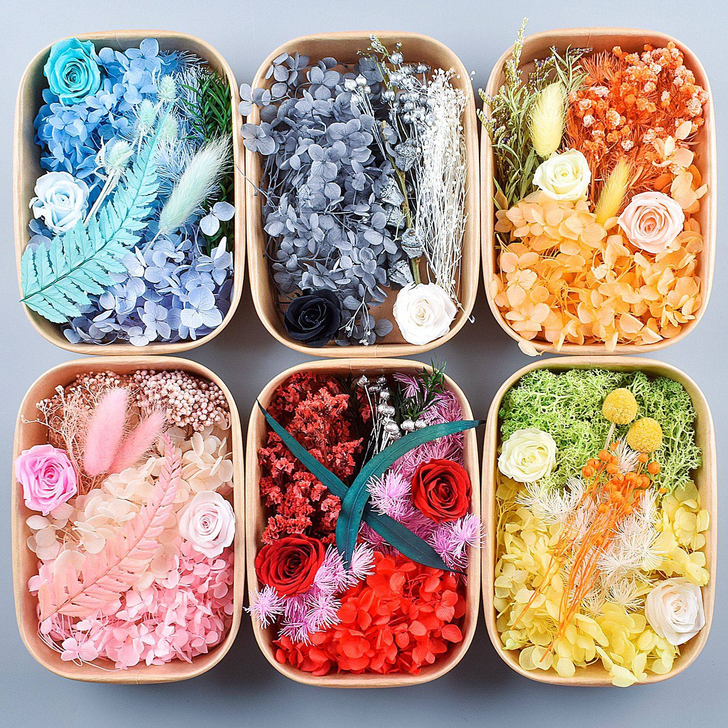真花干花永生花盒手工diy材料苞