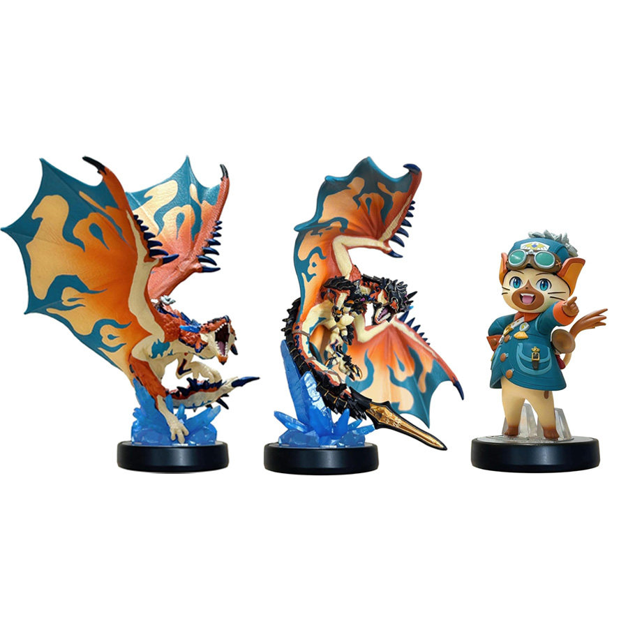 预售 怪物猎人物语3命运双龙 amiibo 擂斯火龙V鲁迪 官方周边模型