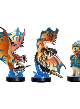 预售 怪物猎人物语3命运双龙 amiibo 擂斯火龙V鲁迪 官方周边模型