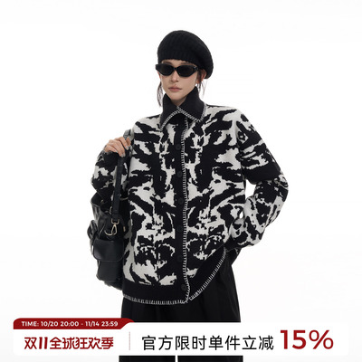 吴童童高领宽松长袖毛衣外套