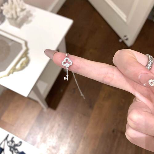 微镶钥匙项链2024新款小众设计感精致女高级感简约气质颈链锁骨链