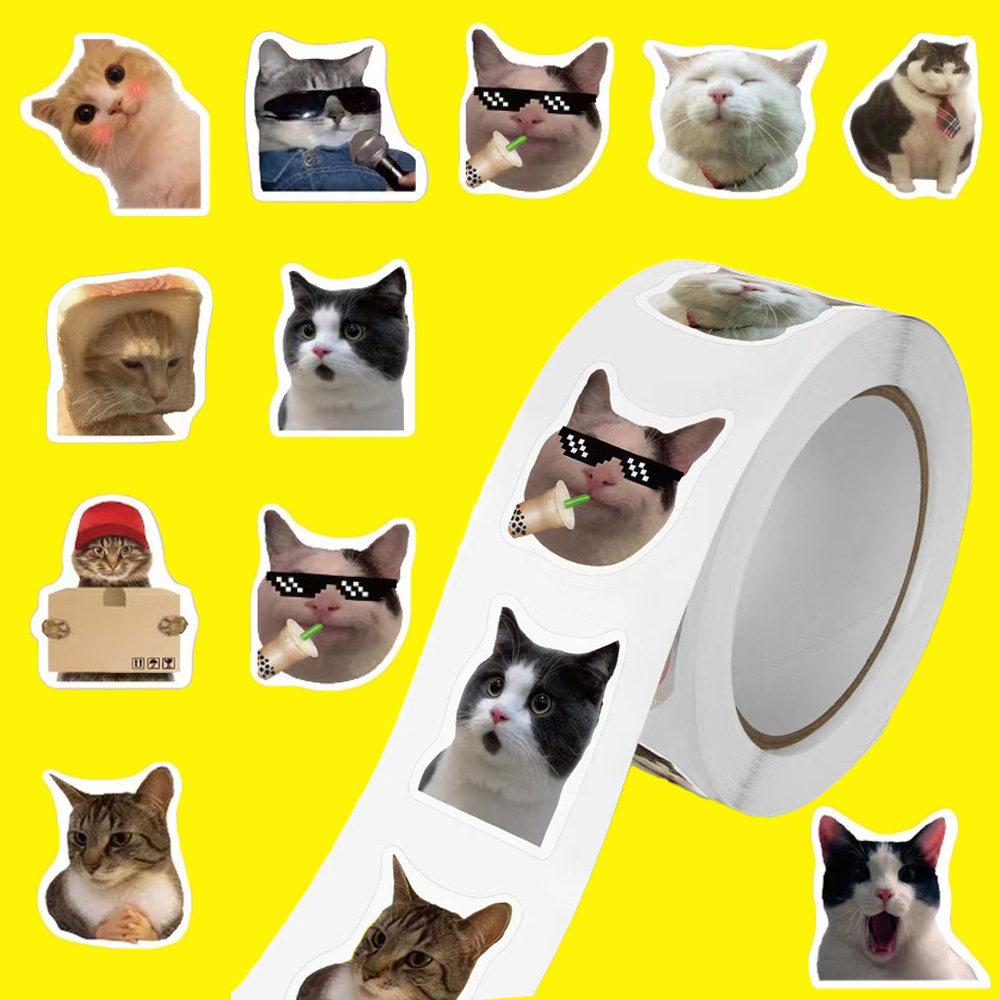卡通可爱猫meme表情包异形卷卷贴