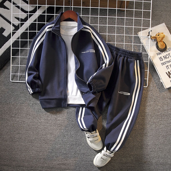 男童秋季套装2025新款儿童运动服男孩中大童外套春秋季痞帅两件套