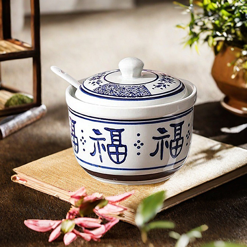 家用厨房装陶瓷辣椒油调味罐罐子油泼辣子调料罐专用盐罐碗罐中式