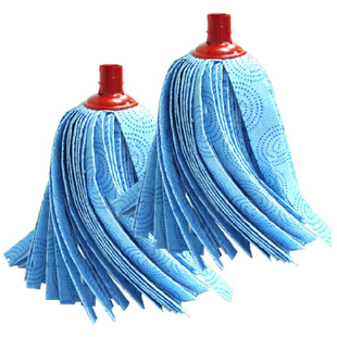 德国技术无纺布蓝拖把头替换装加长卡插口杆子水桶墩布微省力送达