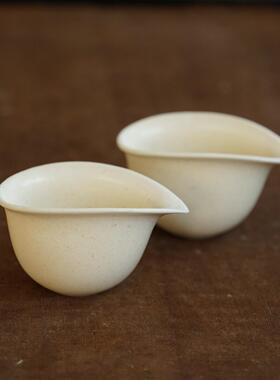 扁舟公道杯草木灰原矿釉侘寂风不勾水公杯纯原创设计90ml迷你茶具