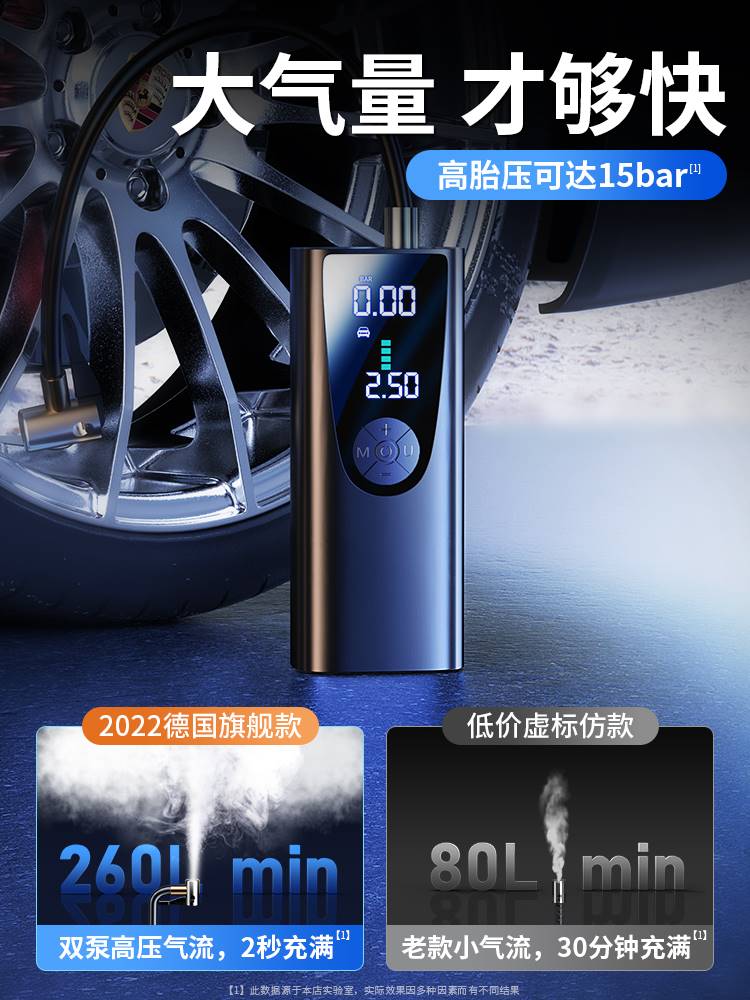 凱立奇車載無線充氣泵便攜式汽車車用電動打氣筒轎車輪胎自動高壓