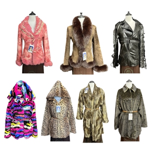 vintage古着秋冬千禧辣妹人造毛仿皮草豹纹保暖高级感大衣外套Q19