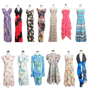 春夏小野古着vintage38甜辣碎花吊带连衣裙复古豹纹荷叶边蛋糕裙