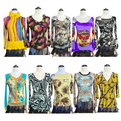 长袖美式朋克豹纹网纱辣妹复古