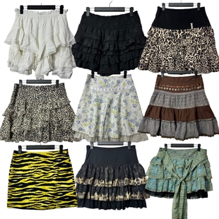 春夏小野古着vintage26亚文化原宿辣妹蛋糕裙女甜酷蓬蓬网纱短裙