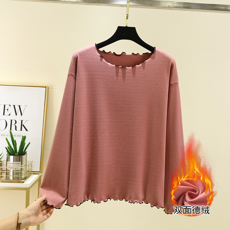 秋冬德绒长袖打底衫上衣