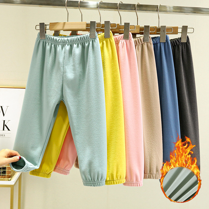 德绒儿童无痕保暖家居裤加绒睡裤