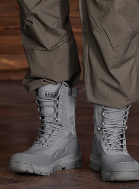 MAGNUM马格南户外徒步鞋耐磨英国高帮作训靴透气保安靴猛龙轻量灰