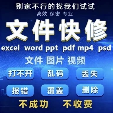 表格文档乱码打不开找回修复10元