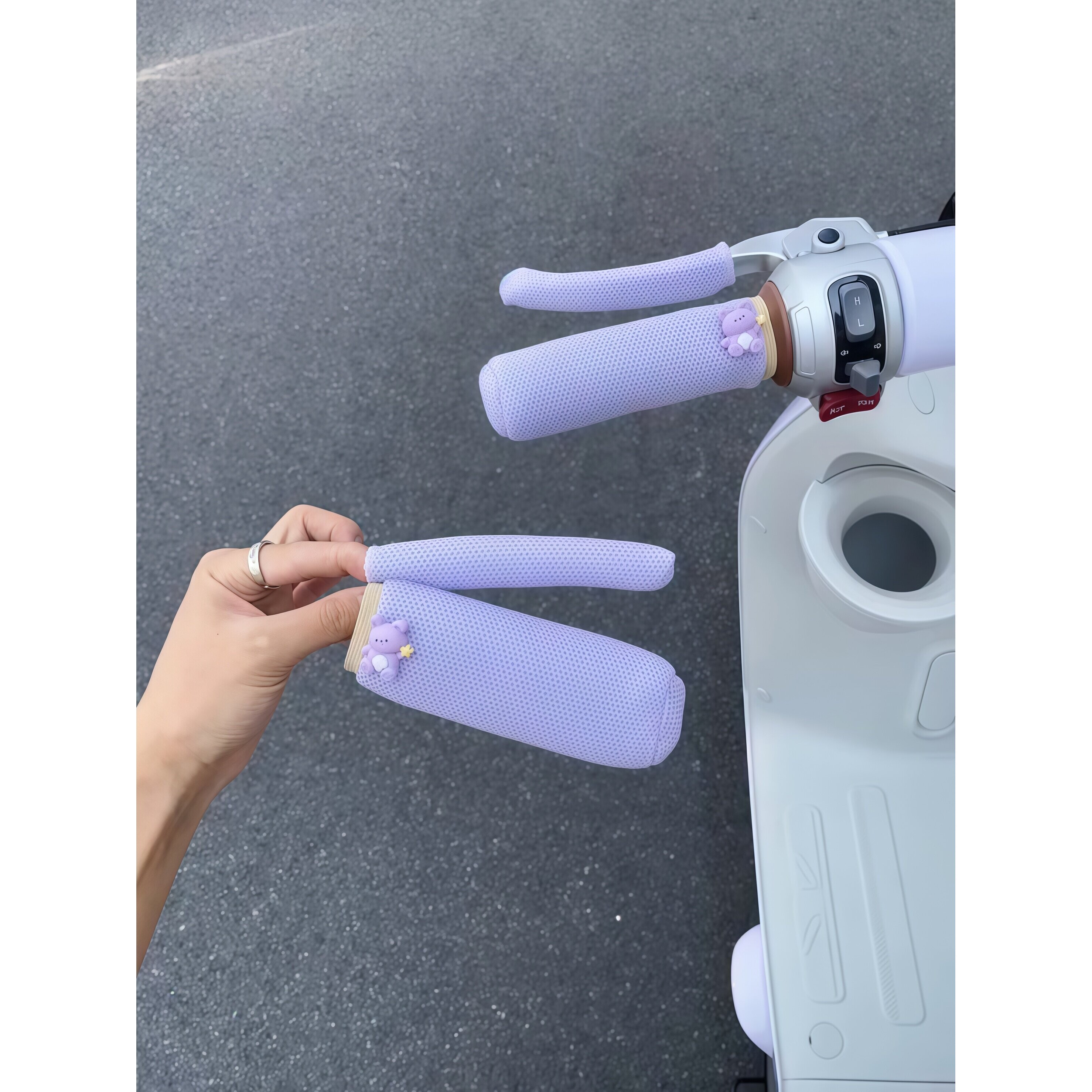 【超萌小熊】夏季电动车手柄把套防汗耐磨可爱自行车防滑车装饰
