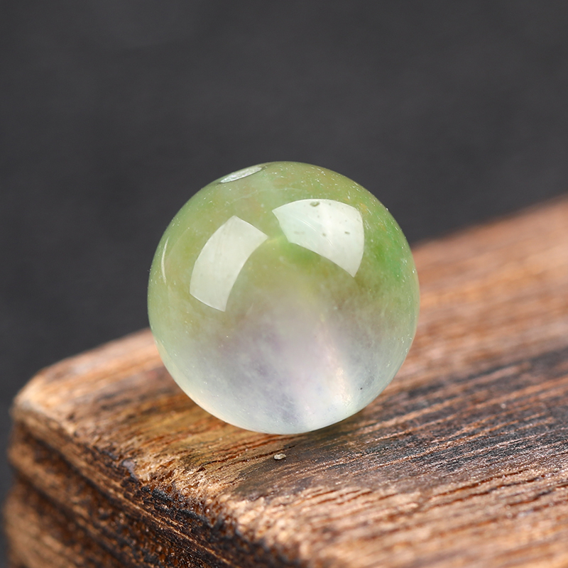 冰种西瓜玉散珠子水蜜桃色玉髓紫