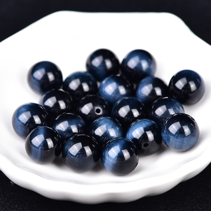 10A天然蓝虎眼石散珠子虎晴石