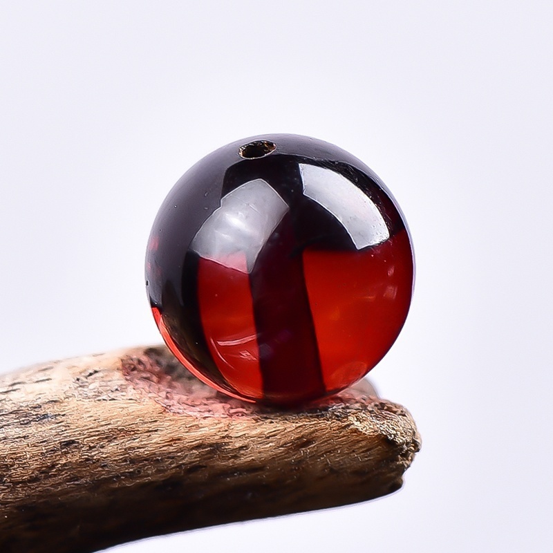 收藏级天然净水血珀琥珀蜜蜡佛珠手链配珠diy手工文玩饰品串珠