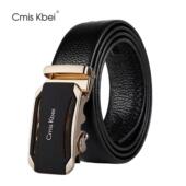 中年青年商务牛皮自动扣腰带年轻人正品 新款 CmisKbei男士 头层牛皮