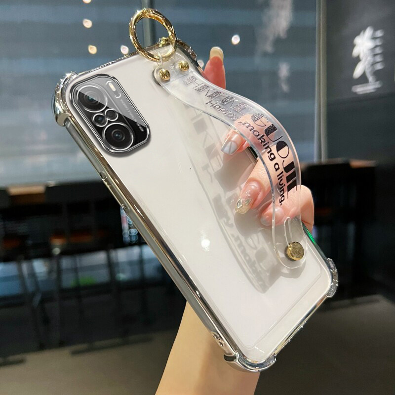 适用于字母腕带透明红米K40手机壳新款M2012K11C轻奢女款RedmiK40pro硅胶软壳小米K40全包K40por四角加厚防摔